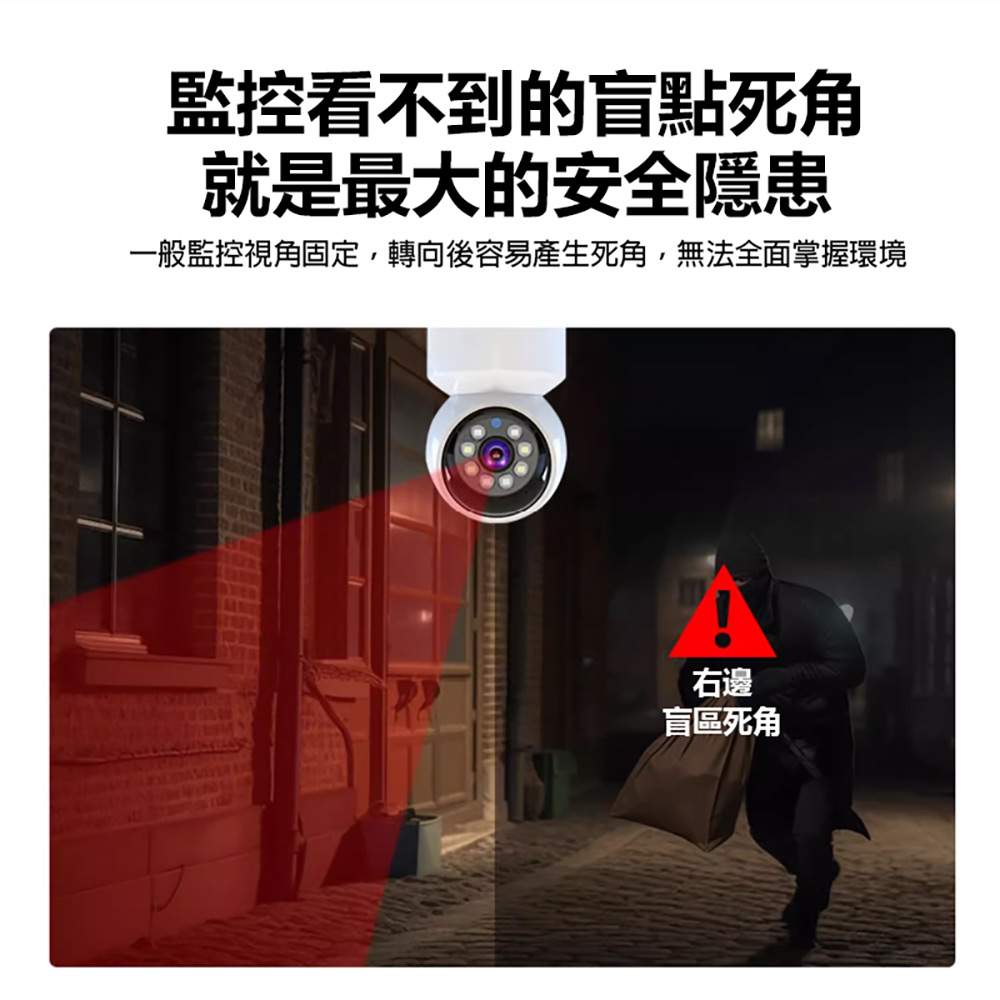 監控王 SQ001 4G智慧雙鏡頭旋轉球網路攝影機(可插4G SIM卡連網 2.5K高清畫質 360度旋轉 雙鏡頭監控 雙向通話)